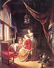 Gerrit Dou Wall Art - The Lady at her Dressing-Table